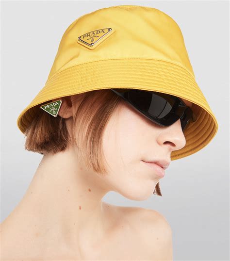 yellow Prada bucket hat